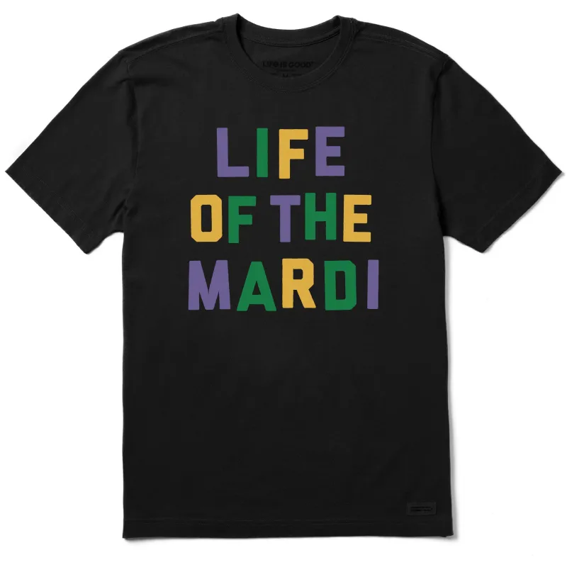 Men's Life of the Mardi Short Sleeve Crusher Tee sold by Life is Good