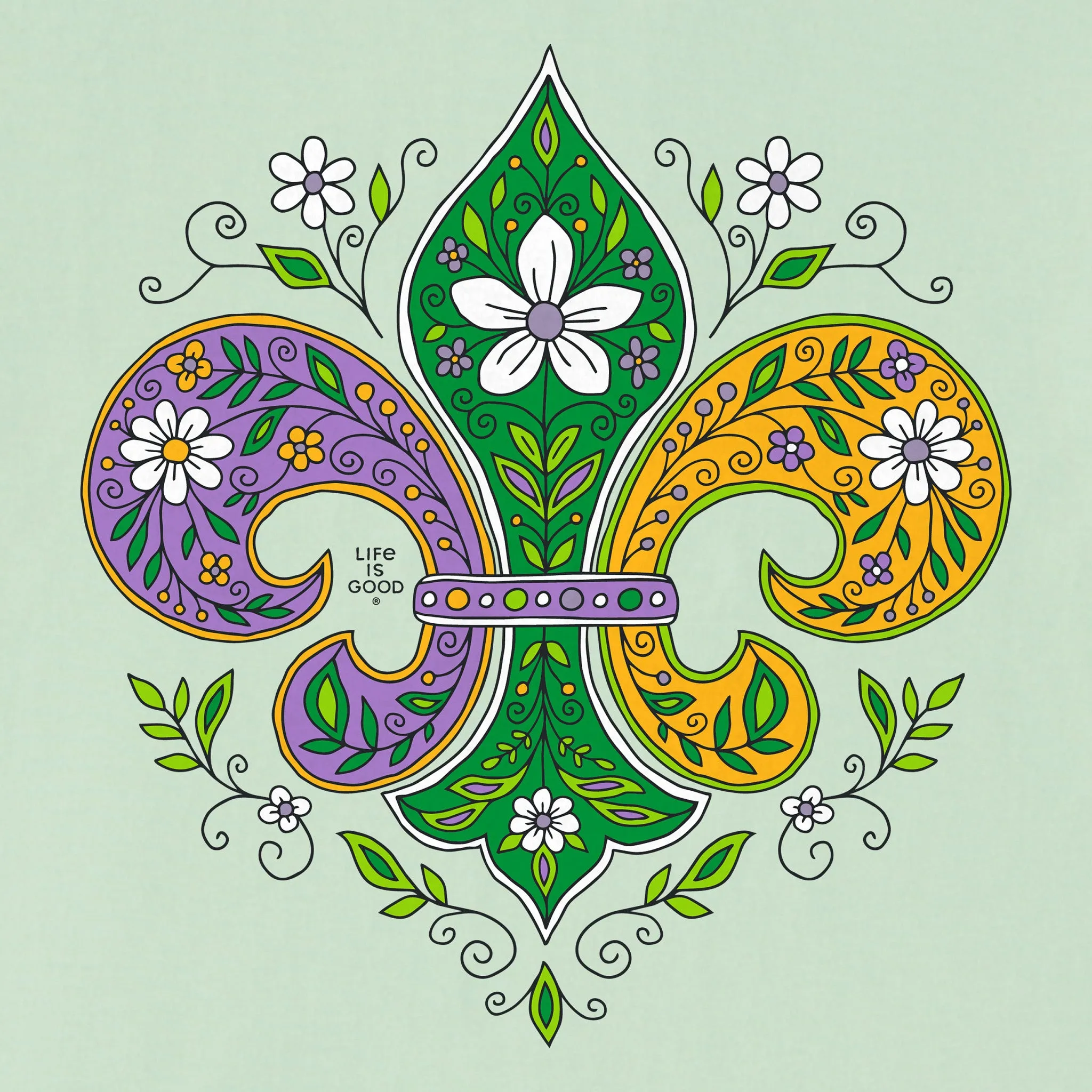 Women's Doodle Fleur de Lis Short Sleeve Crusher Vee sold by Life is Good product image thumbnail 2