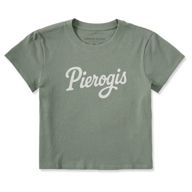 Women's Pierogis Script Crusher-LITE Shrunken Tee sold by Life is Good