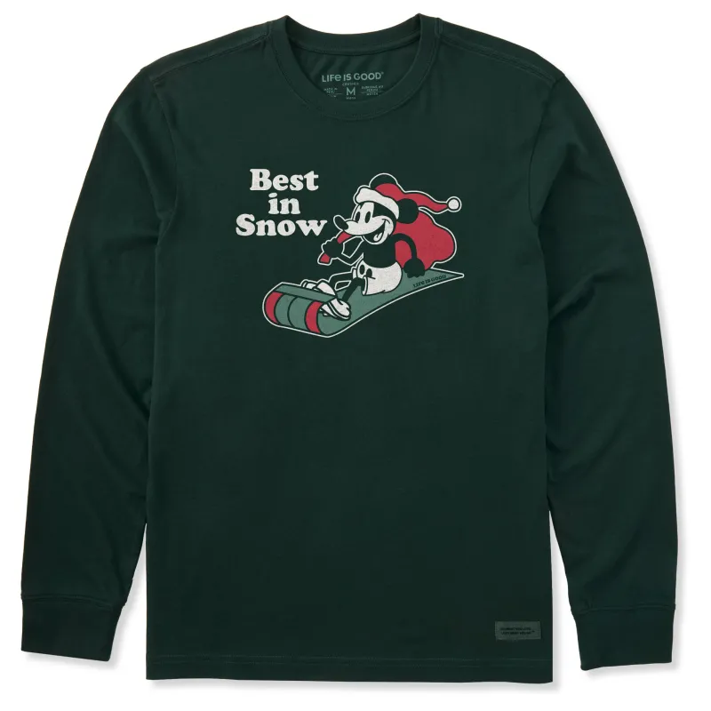 Men's Best in Snow Willie Sled Long Sleeve Crusher Tee sold by Life is Good
