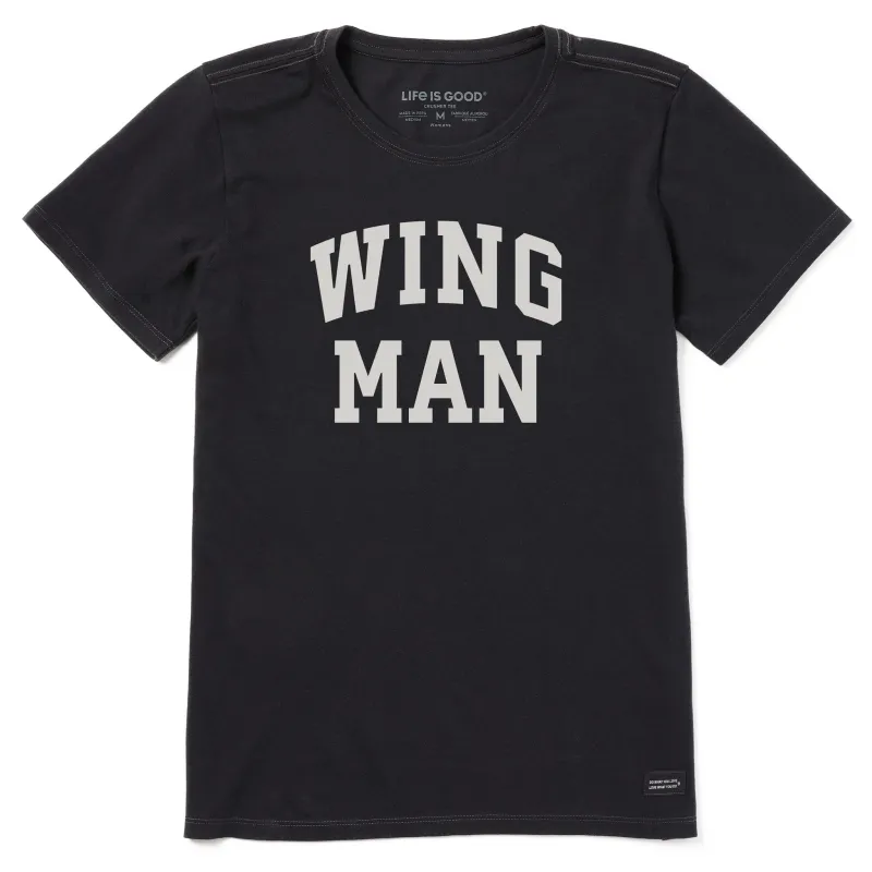 Women's Wing Man Arch Short Sleeve Crusher Tee sold by Life is Good