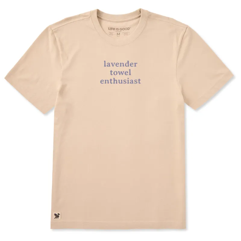 Men's Lavender Towel Enthusiast Short Sleeve Crusher Tee sold by Life is Good