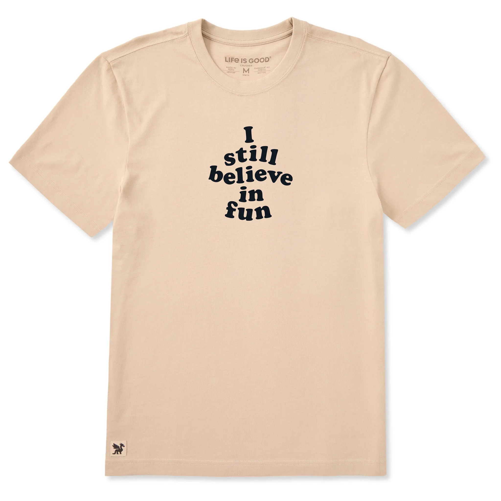 Men's I still believe in fun Short Sleeve Crusher Tee sold by Life is Good