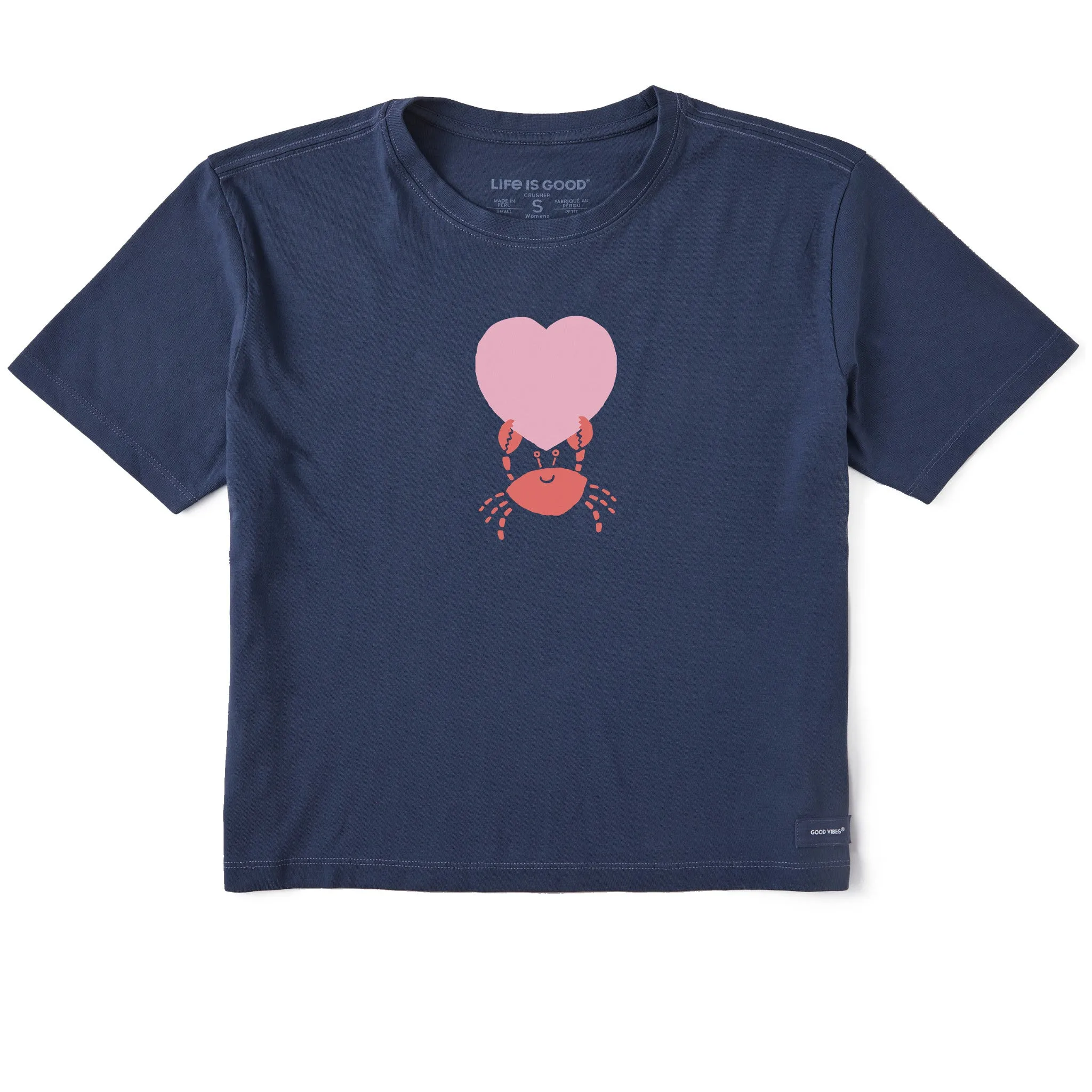 Women's Crab with Heart Short Sleeve Crusher Boxy Tee sold by Life is Good