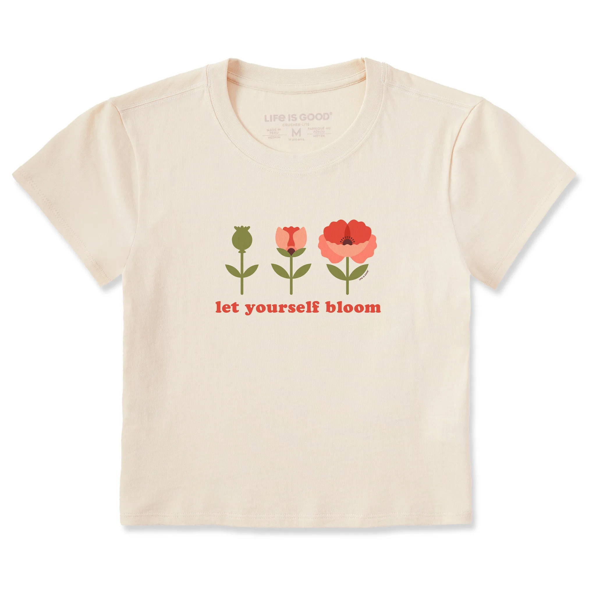 Women's Let Yourself Bloom Poppy Crusher-LITE Shrunken Tee sold by Life is Good