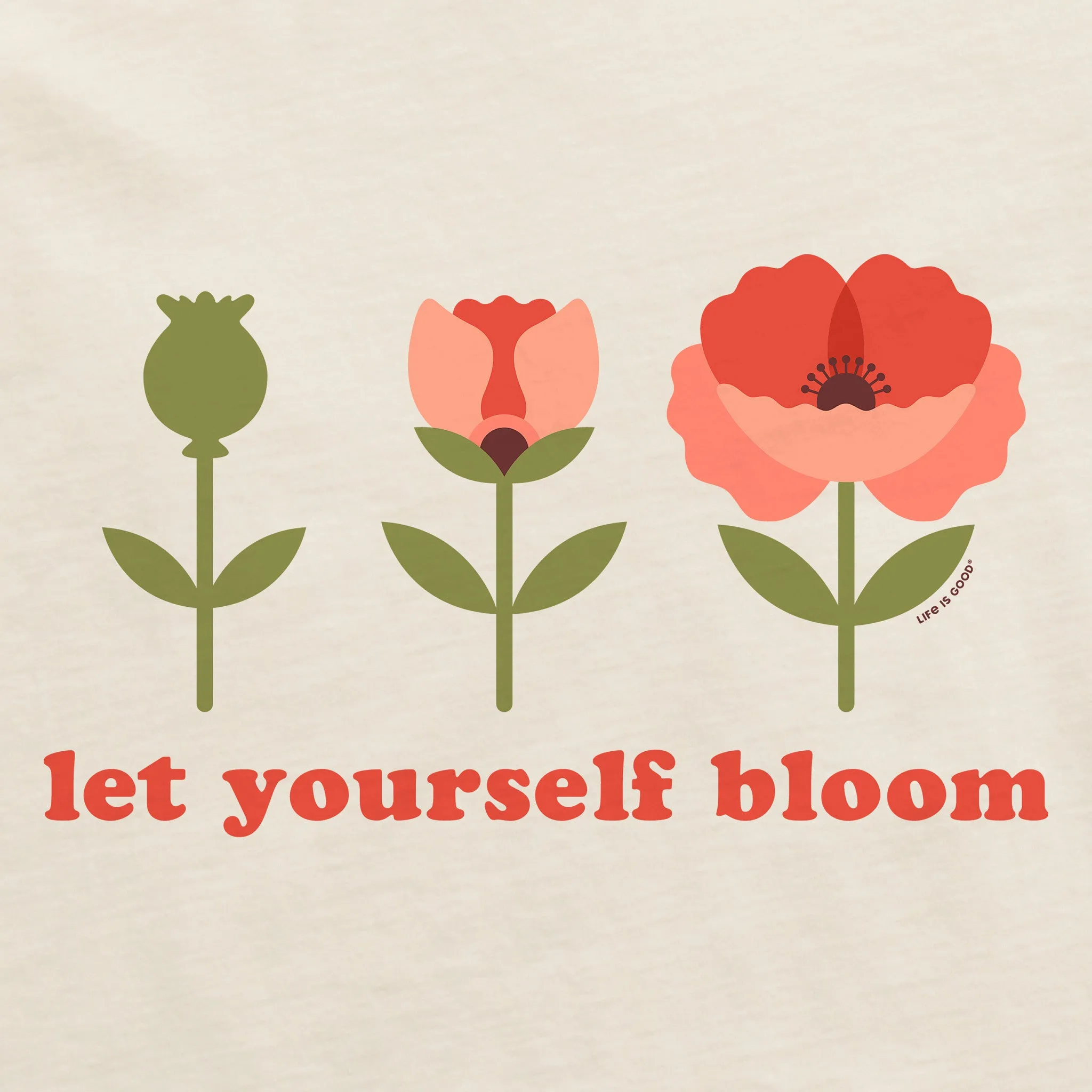 Women's Let Yourself Bloom Poppy Crusher-LITE Shrunken Tee sold by Life is Good product image thumbnail 2