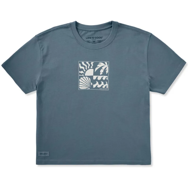 Women's Seaside Vignettes Short Sleeve Crusher Boxy Tee made by Life is Good