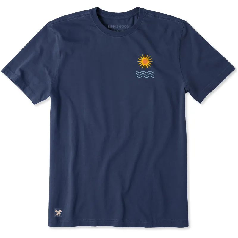 Men's Sun Over Waves Short Sleeve Crusher Tee sold by Life is Good