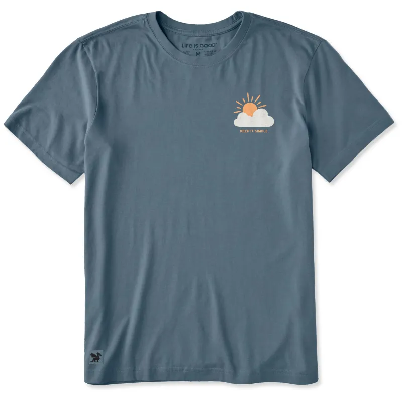 Men's Keep it Simple Sun Cloud Short Sleeve Crusher Tee sold by Life is Good