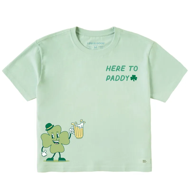 Women's Here to Paddy Shamrock Short Sleeve Crusher Boxy Tee sold by Life is Good