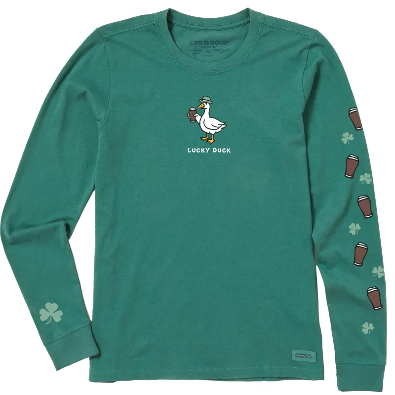 Women's Lucky Duck Pints Long Sleeve Crusher Tee sold by Life is Good