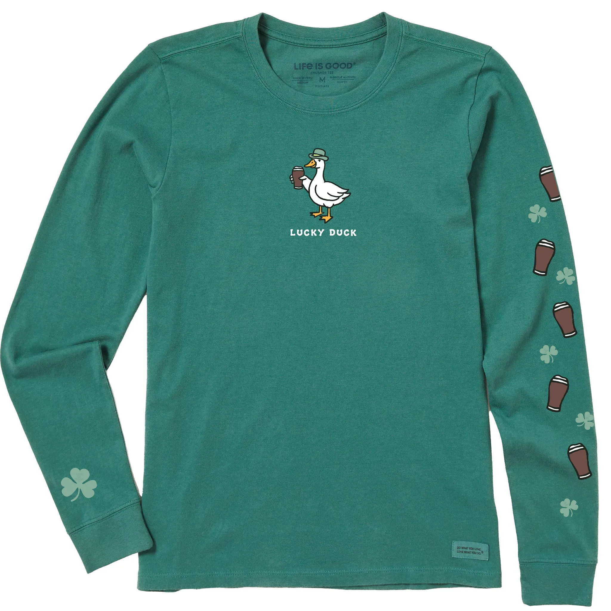 Women's Lucky Duck Pints Long Sleeve Crusher Tee sold by Life is Good