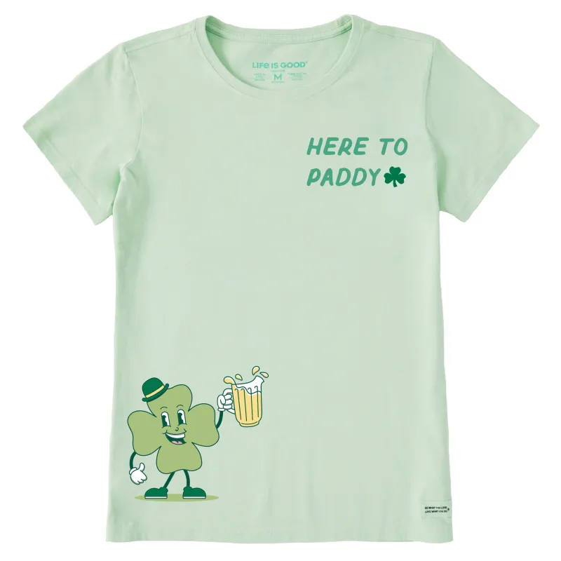 Women's Here to Paddy Shamrock Short Sleeve Crusher Tee sold by Life is Good