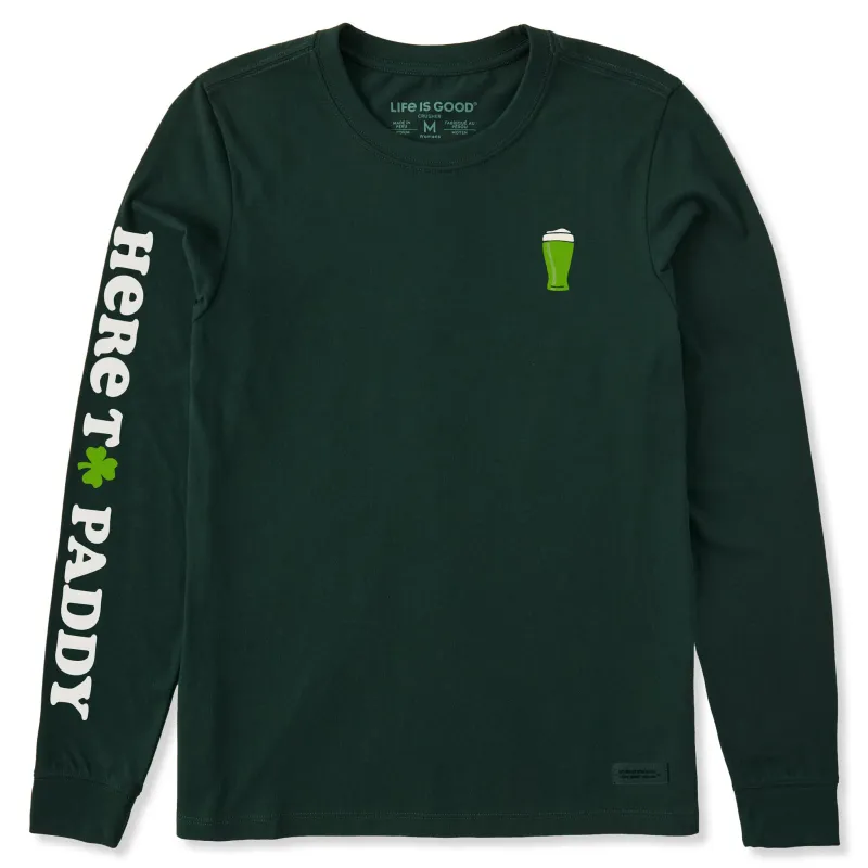 Women's Green Beer Long Sleeve Crusher Tee sold by Life is Good