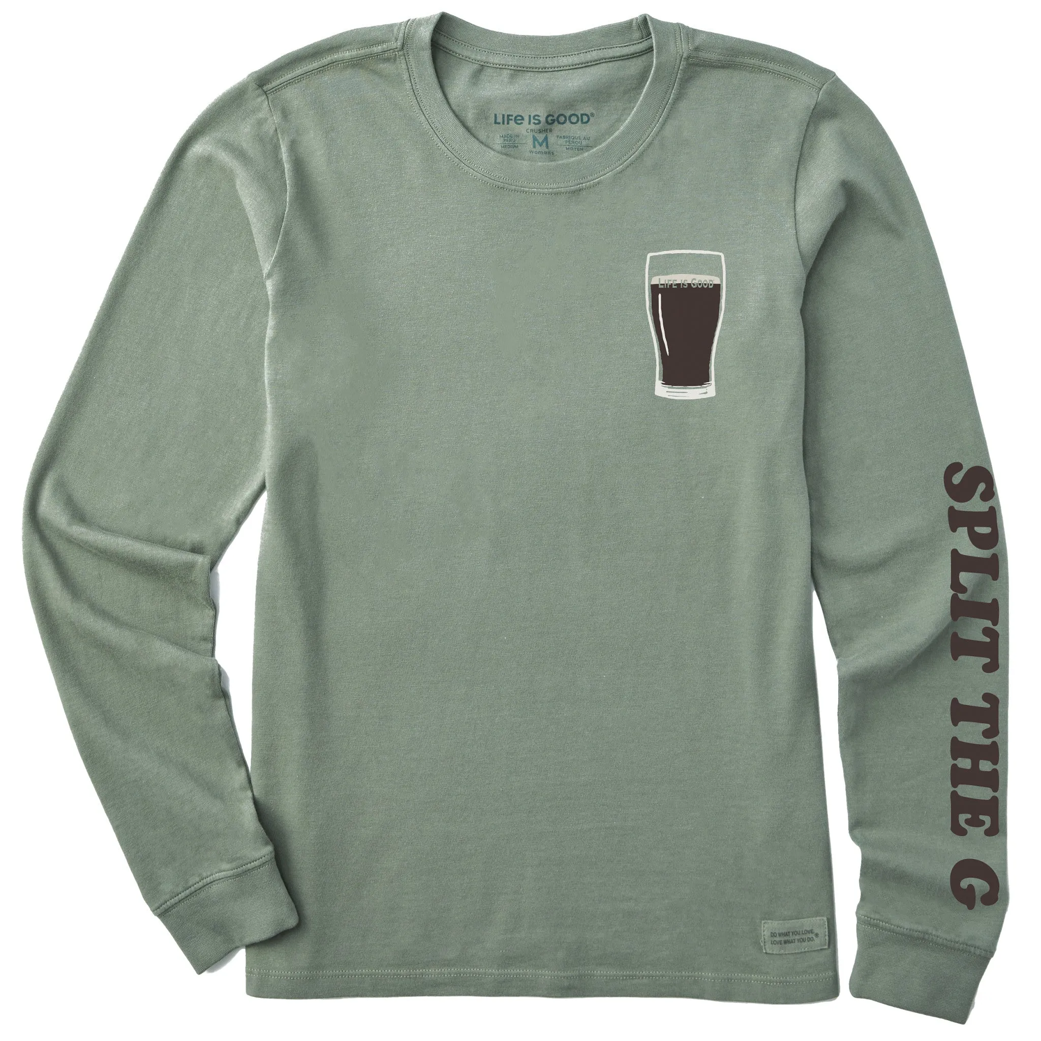 Women's Split the G Pint Long Sleeve Crusher Tee sold by Life is Good