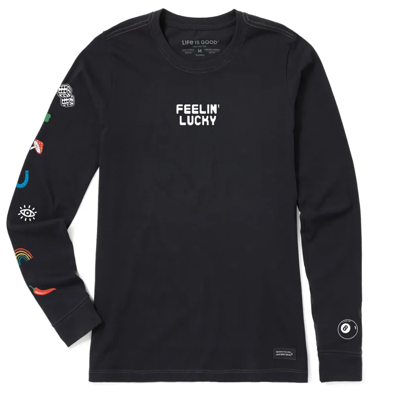 Women's Feelin' Lucky Long Sleeve Crusher Tee sold by Life is Good