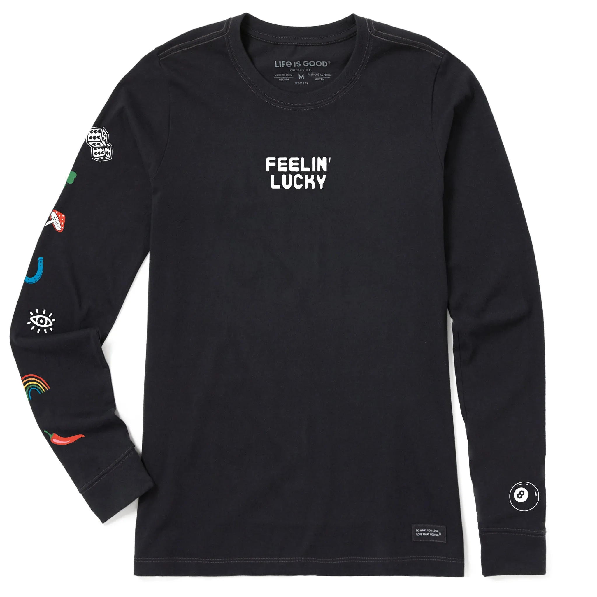 Women's Feelin' Lucky Long Sleeve Crusher Tee sold by Life is Good