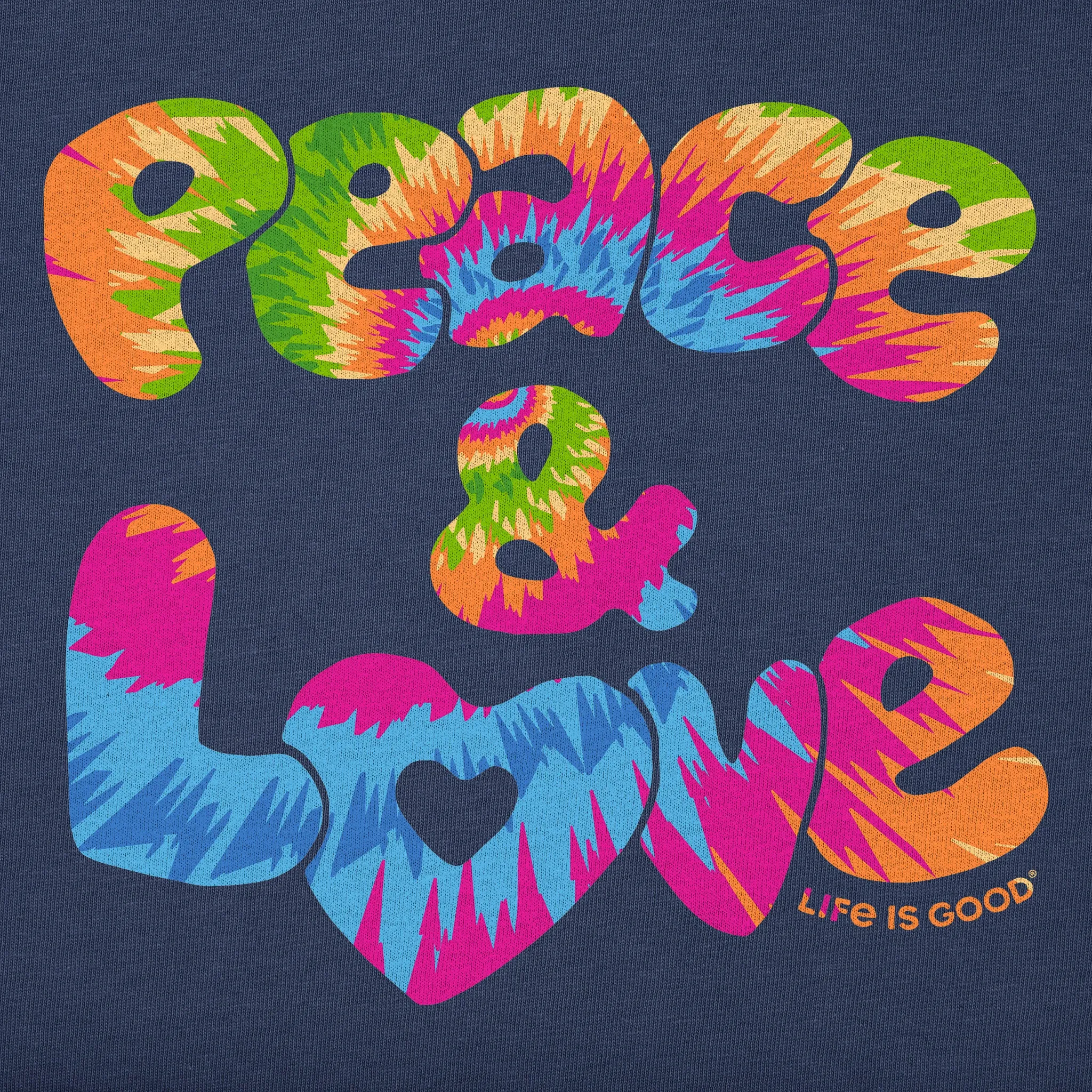 Men's Peace & Love Tie Dye Short Sleeve Crusher Tee sold by Life is Good product image thumbnail 2