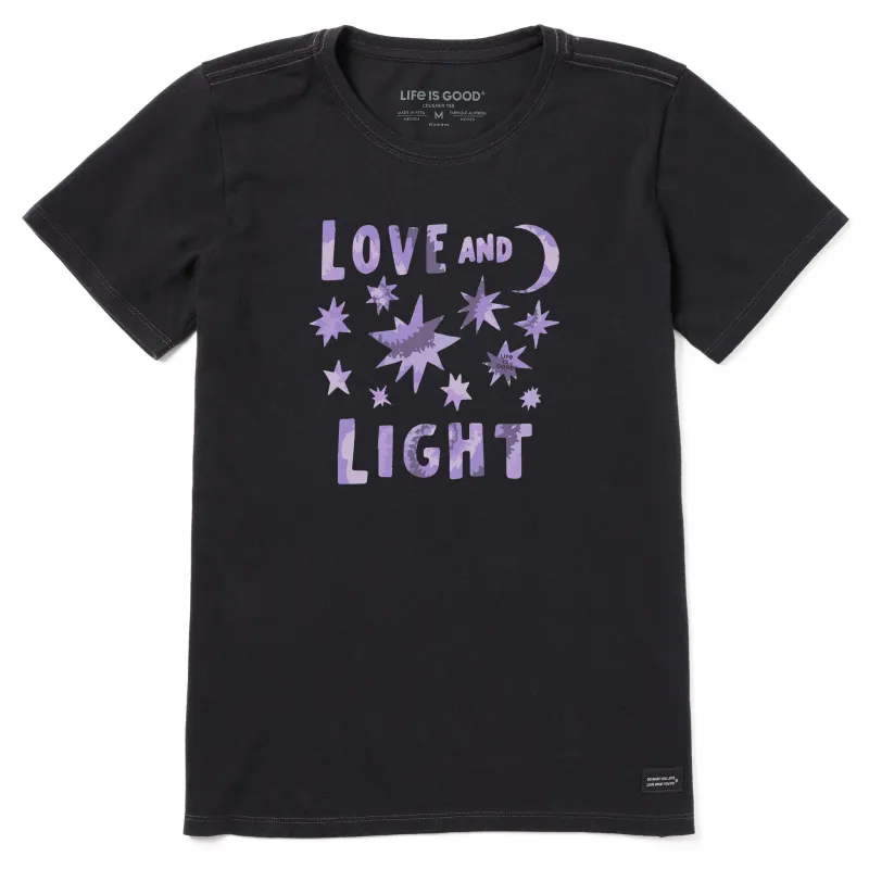 Women's Love and Light Tie Dye Short Sleeve Crusher Tee made by Life is Good