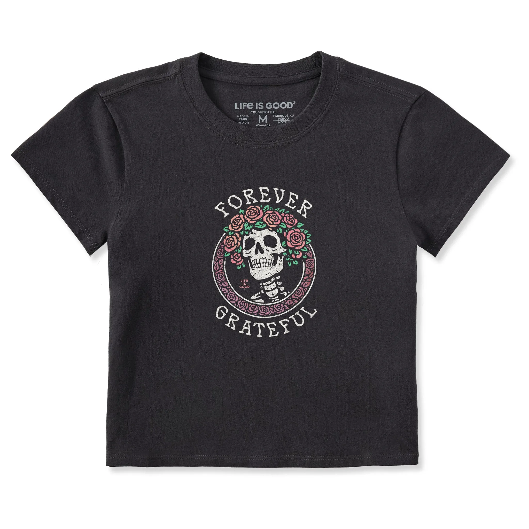 Women's Forever Grateful Roses Crusher-LITE Shrunken Tee sold by Life is Good