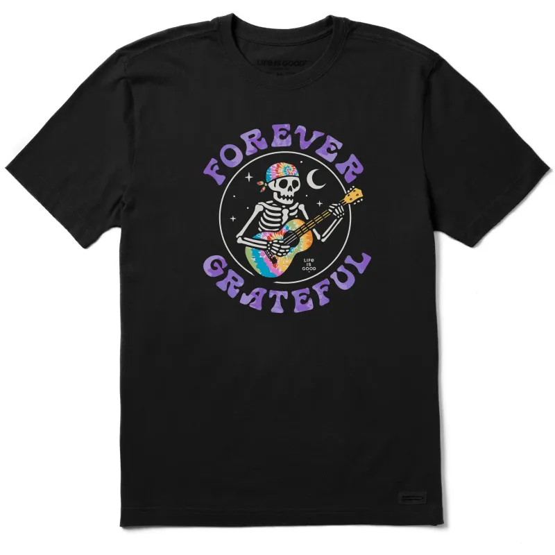 Men's Forever Grateful Tie Dye Guitar Short Sleeve Crusher Tee sold by Life is Good