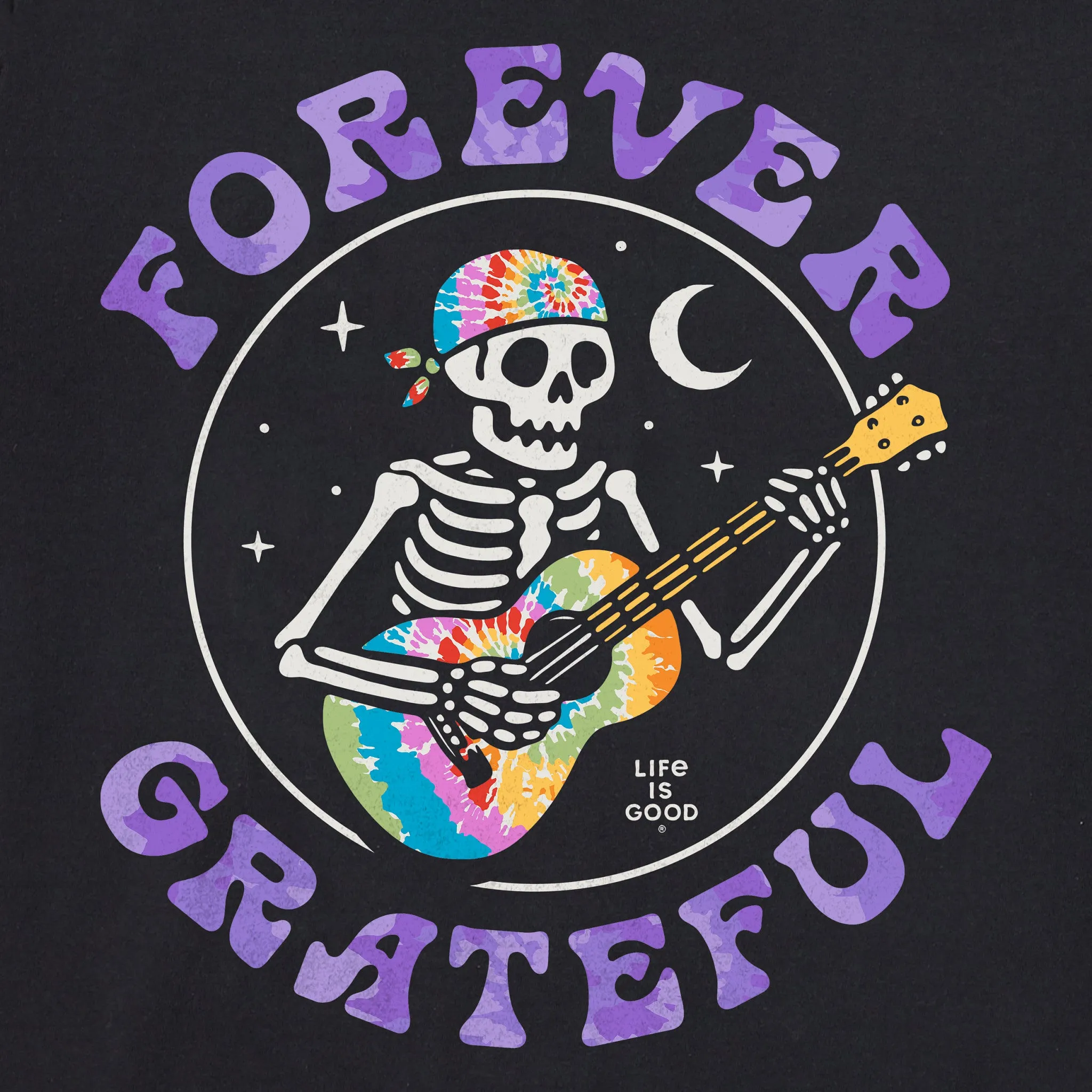 Men's Forever Grateful Tie Dye Guitar Short Sleeve Crusher Tee sold by Life is Good product image thumbnail 2