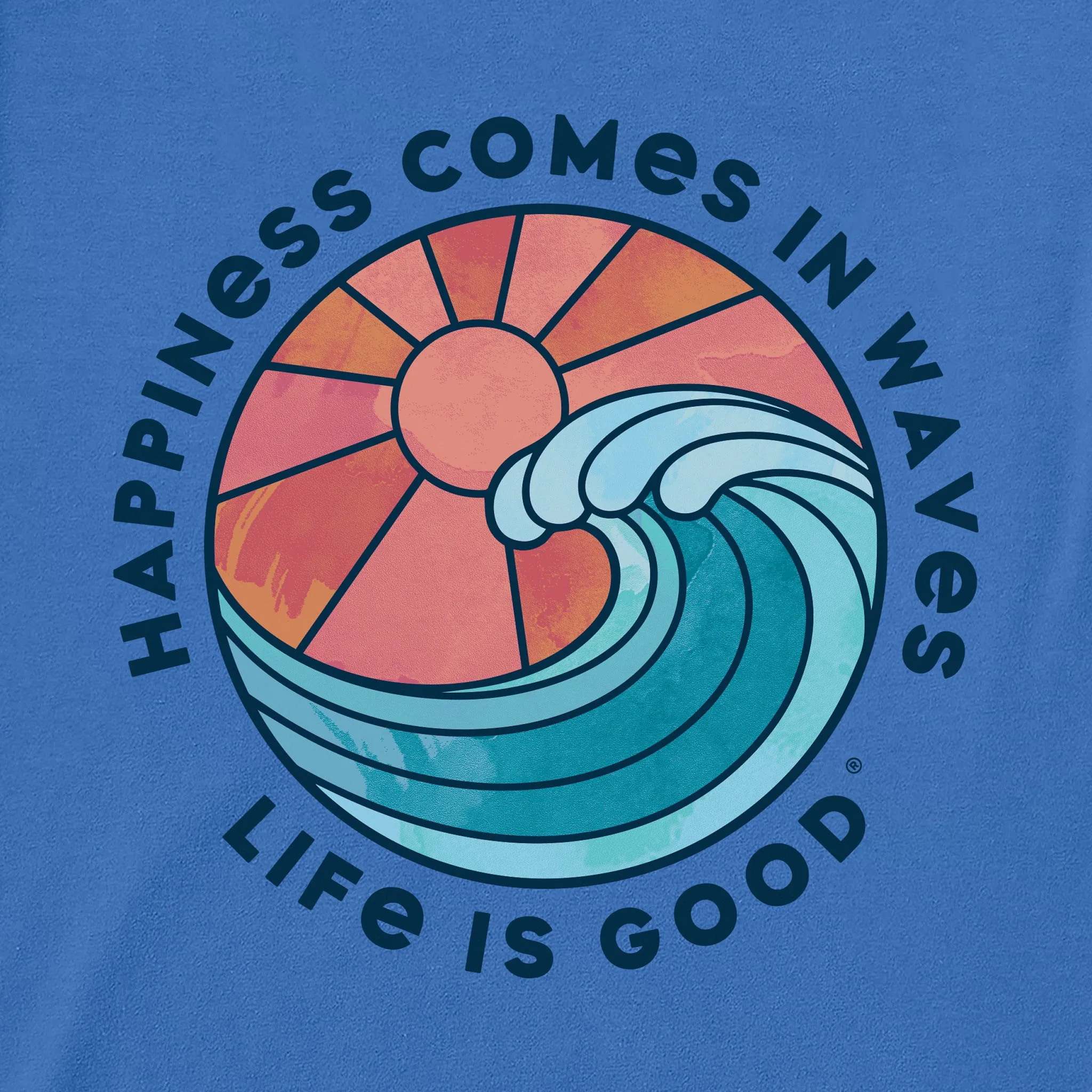 Men's Happiness Comes in Waves Tie Dye Short Sleeve Crusher Tee sold by Life is Good product image thumbnail 2