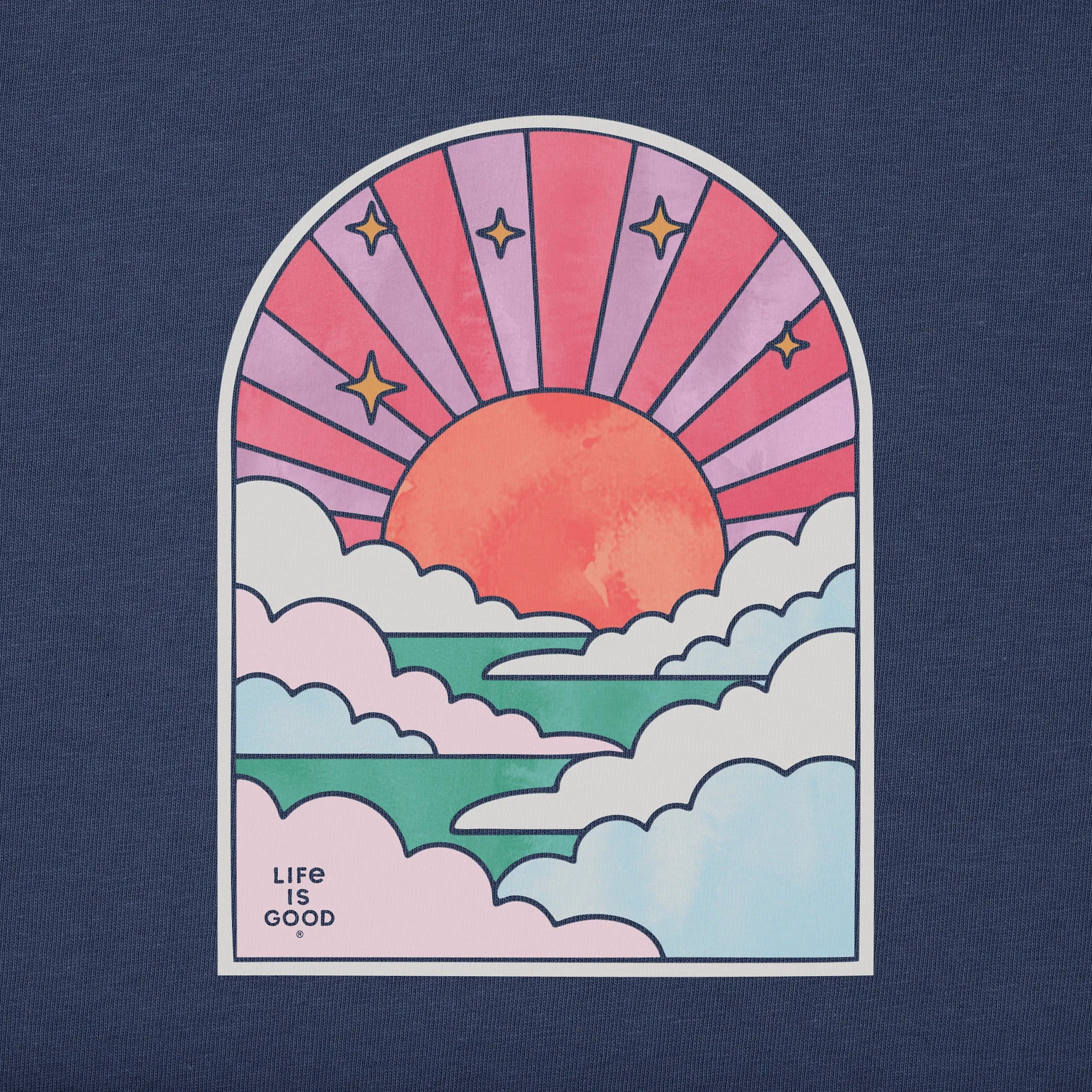 Men's Cloudy Sunset Tie Dye Short Sleeve Crusher Tee sold by Life is Good product image thumbnail 2