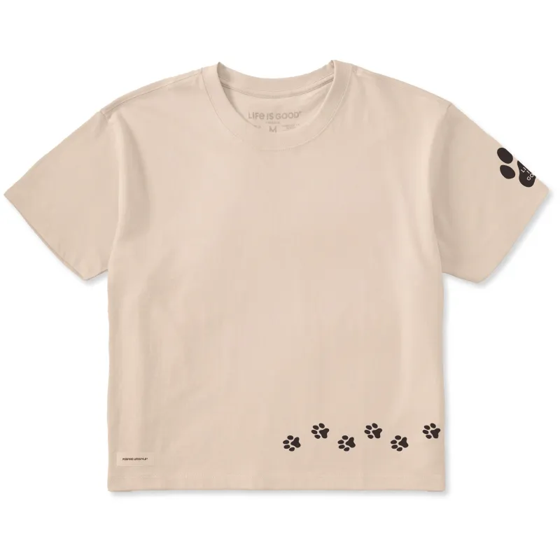 Women's Walking Paws Short Sleeve Crusher Boxy Tee sold by Life is Good