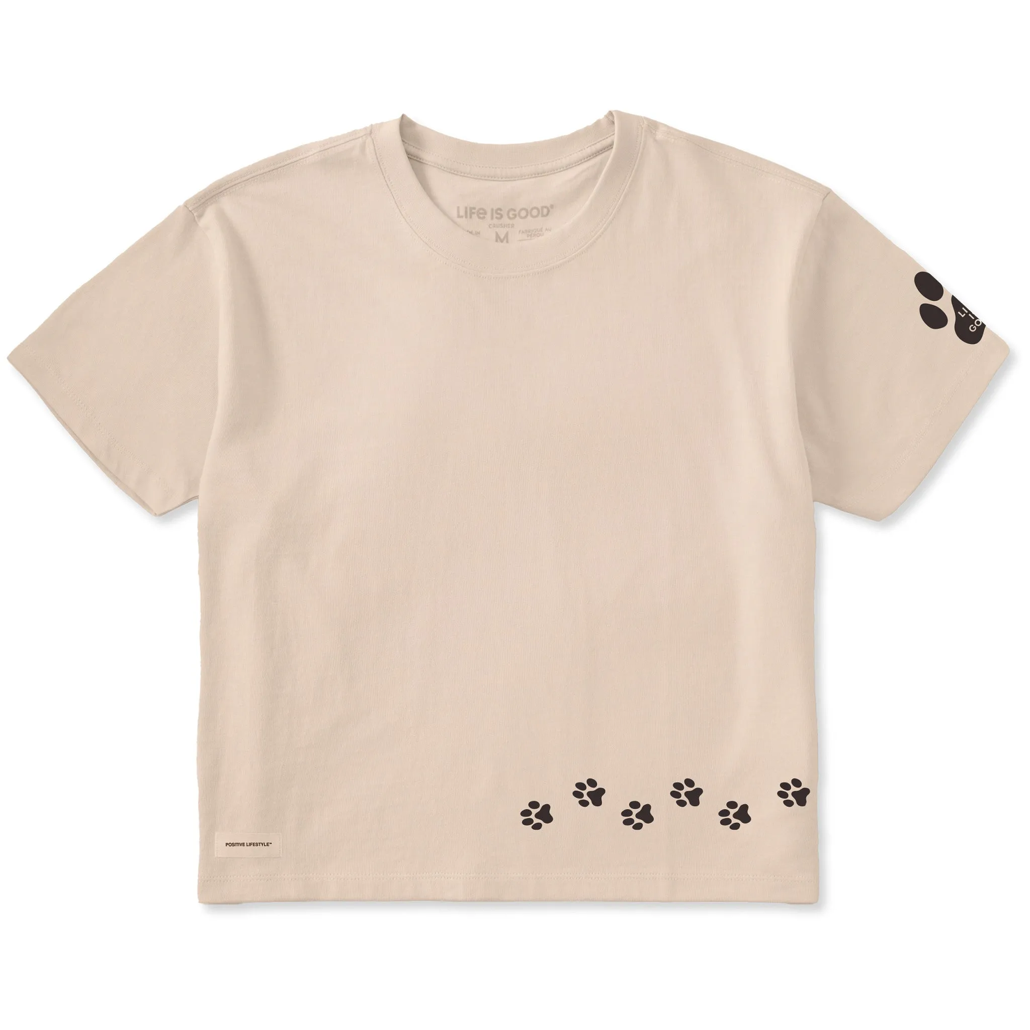 Women's Walking Paws Short Sleeve Crusher Boxy Tee sold by Life is Good