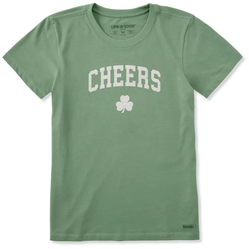 Women's Cheers Shamrock Arch Short Sleeve Crusher Tee sold by Life is Good