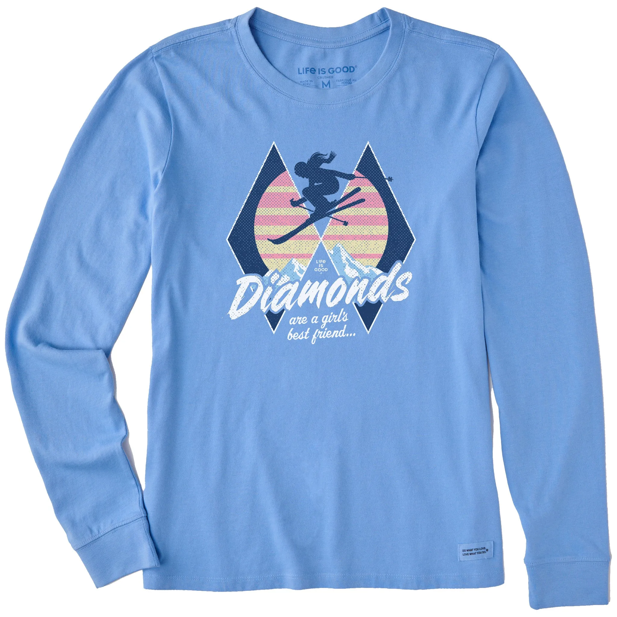 Women's Diamonds are a Girl's Best Friend Long Sleeve Crusher Tee sold by Life is Good