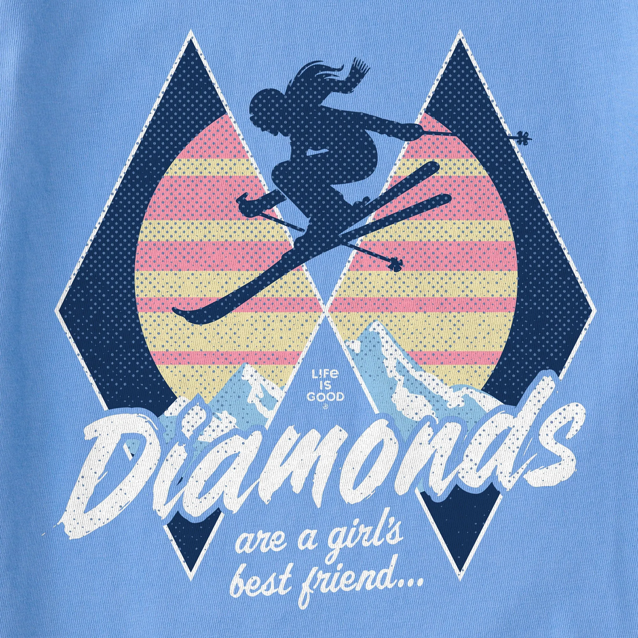 Women's Diamonds are a Girl's Best Friend Long Sleeve Crusher Tee sold by Life is Good product image thumbnail 2