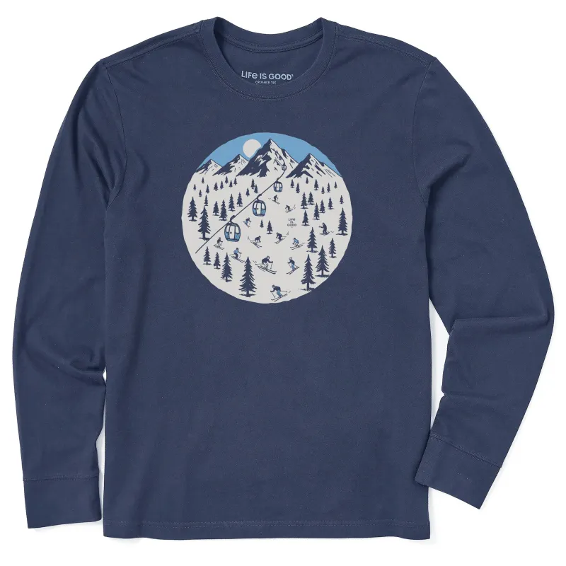 Men's Ski Mountain From Afar Long Sleeve Crusher Tee sold by Life is Good