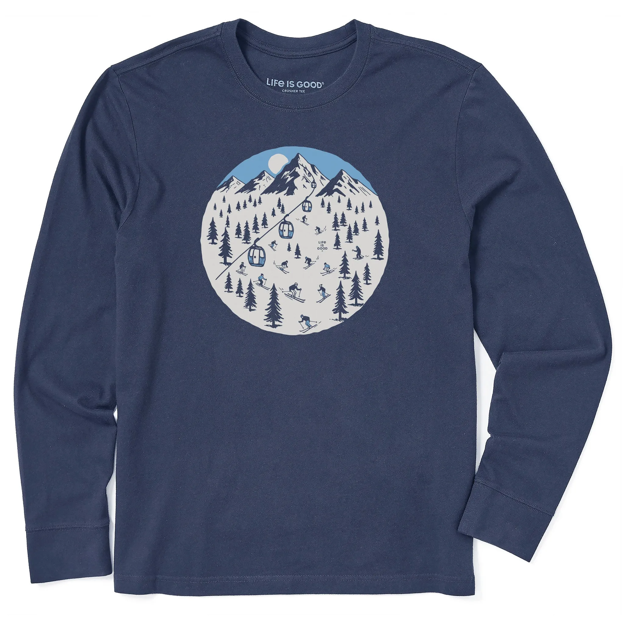 Men's Ski Mountain From Afar Long Sleeve Crusher Tee sold by Life is Good