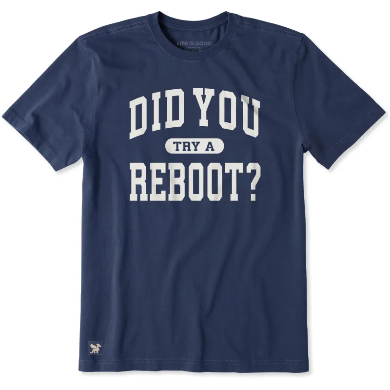 Men's Did You Reboot Arch Short Sleeve Crusher Tee sold by Life is Good