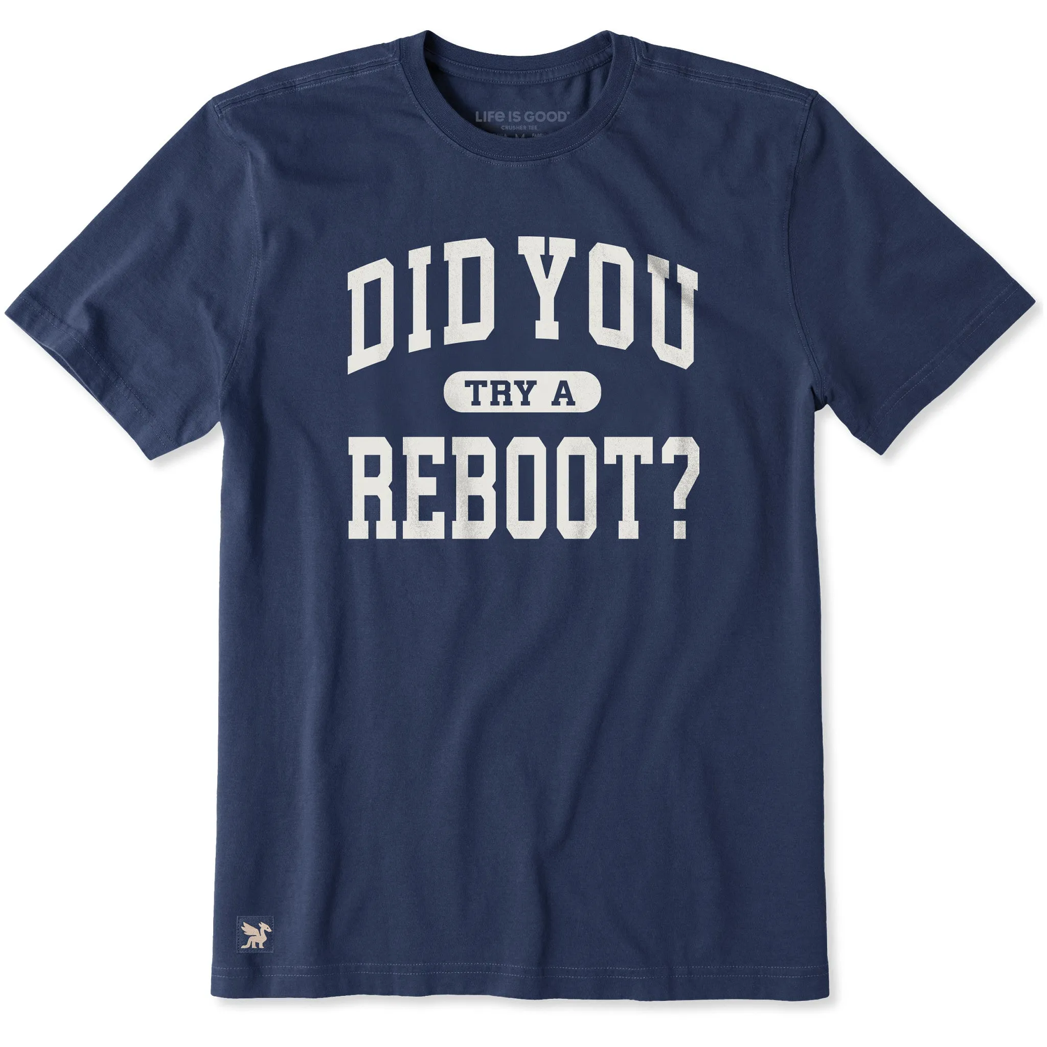 Men's Did You Reboot Arch Short Sleeve Crusher Tee sold by Life is Good