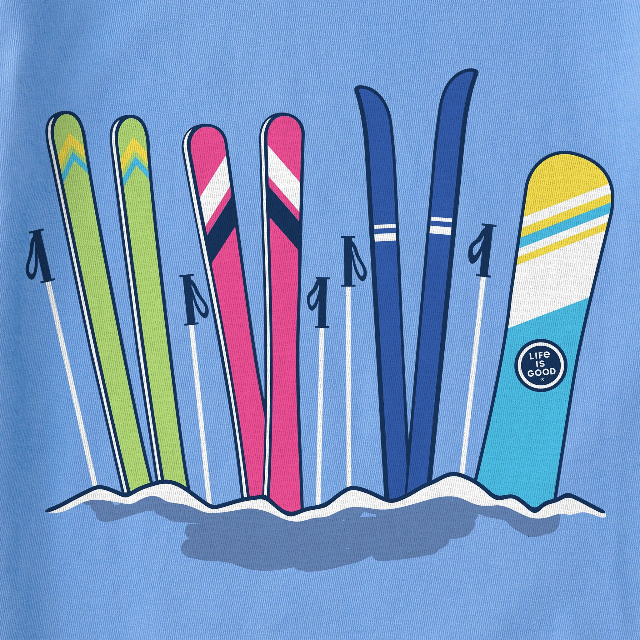 Women's Skis Stuck in Snow Long Sleeve Crusher Tee sold by Life is Good product image thumbnail 2