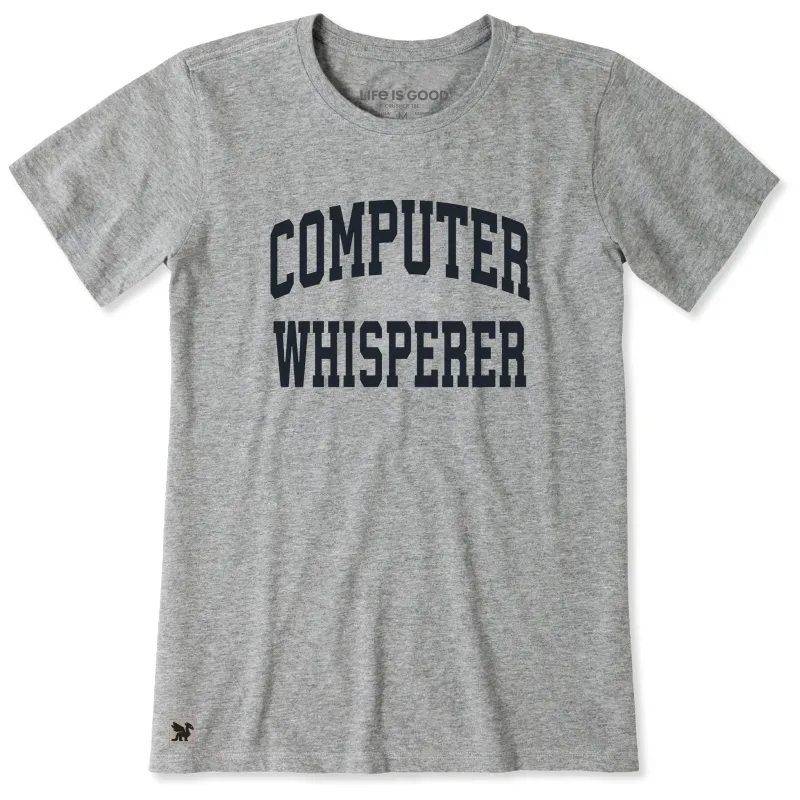 Women's Computer Whisperer Arch Short Sleeve Crusher Tee sold by Life is Good