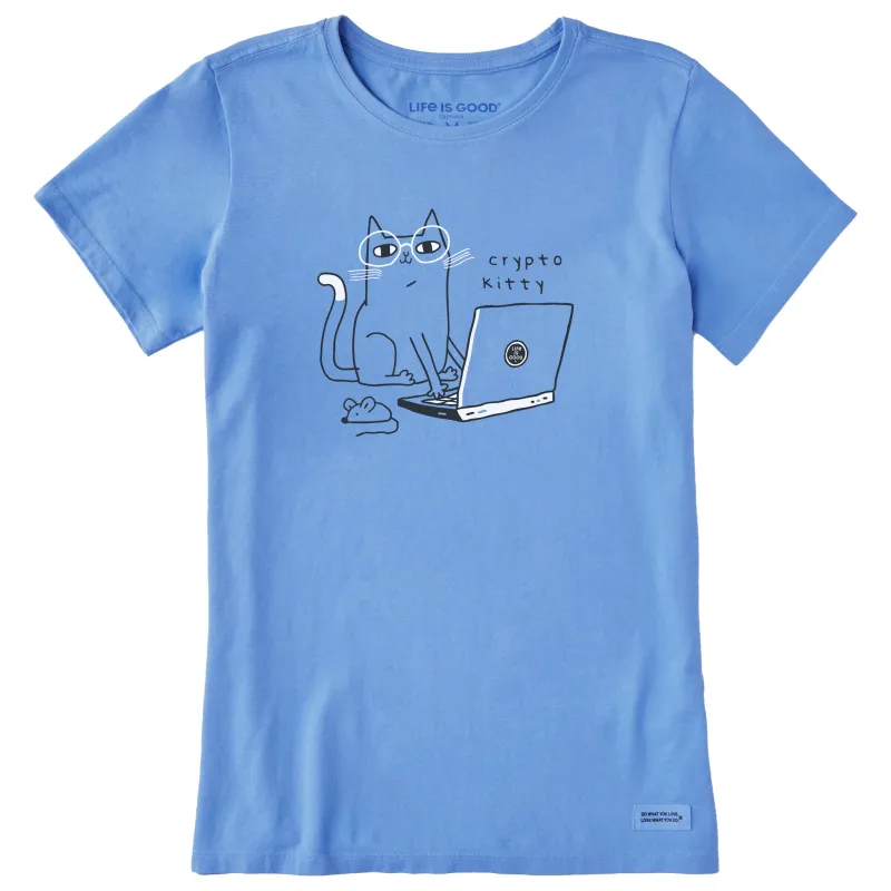 Women's Crypto Kitty Short Sleeve Crusher Tee sold by Life is Good