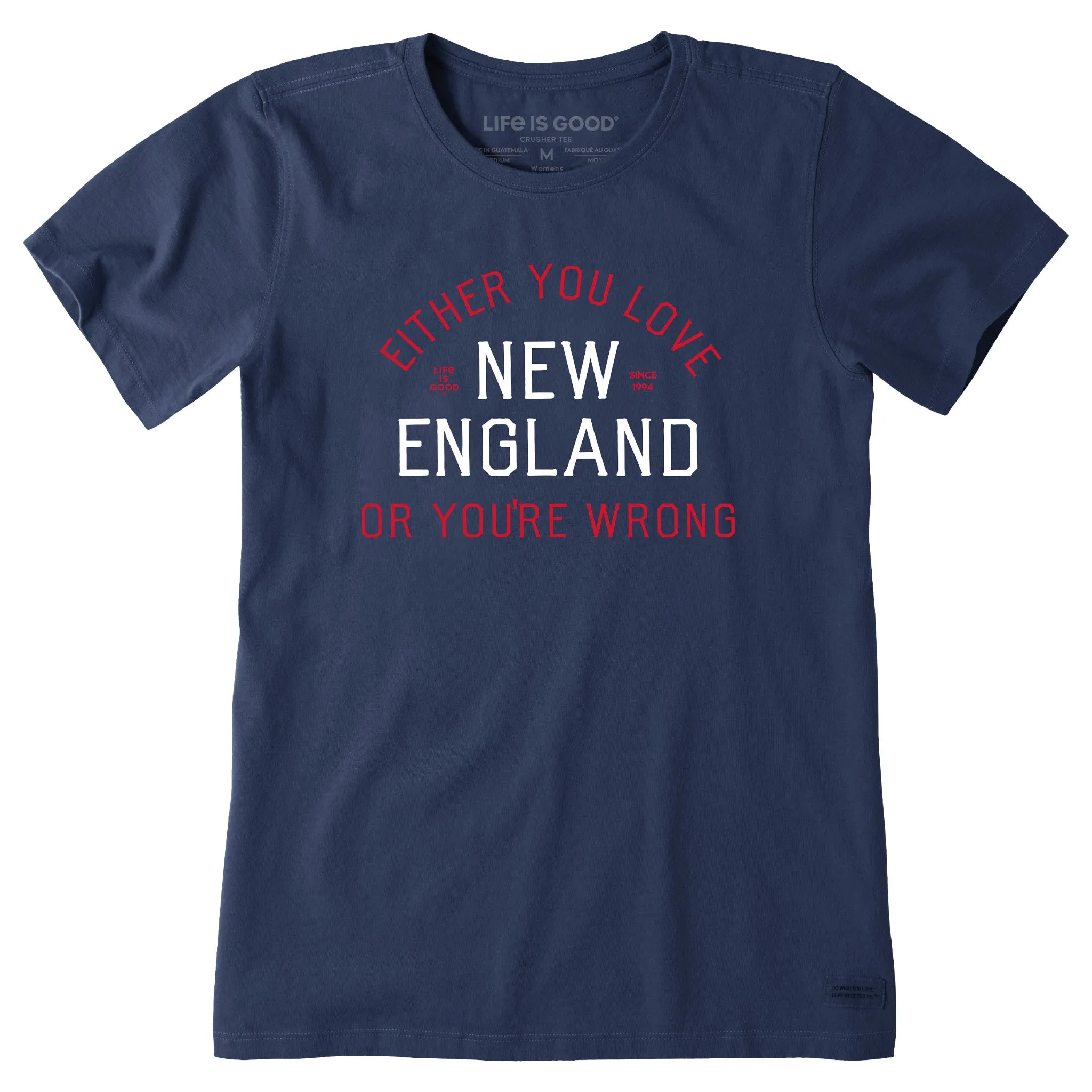 Women's Either You Love New England Short Sleeve Crusher Tee sold by Life is Good