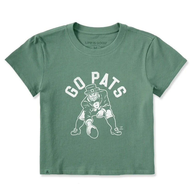 Women's Go Pats Leprechaun Crusher-LITE Shrunken Tee made by Life is Good