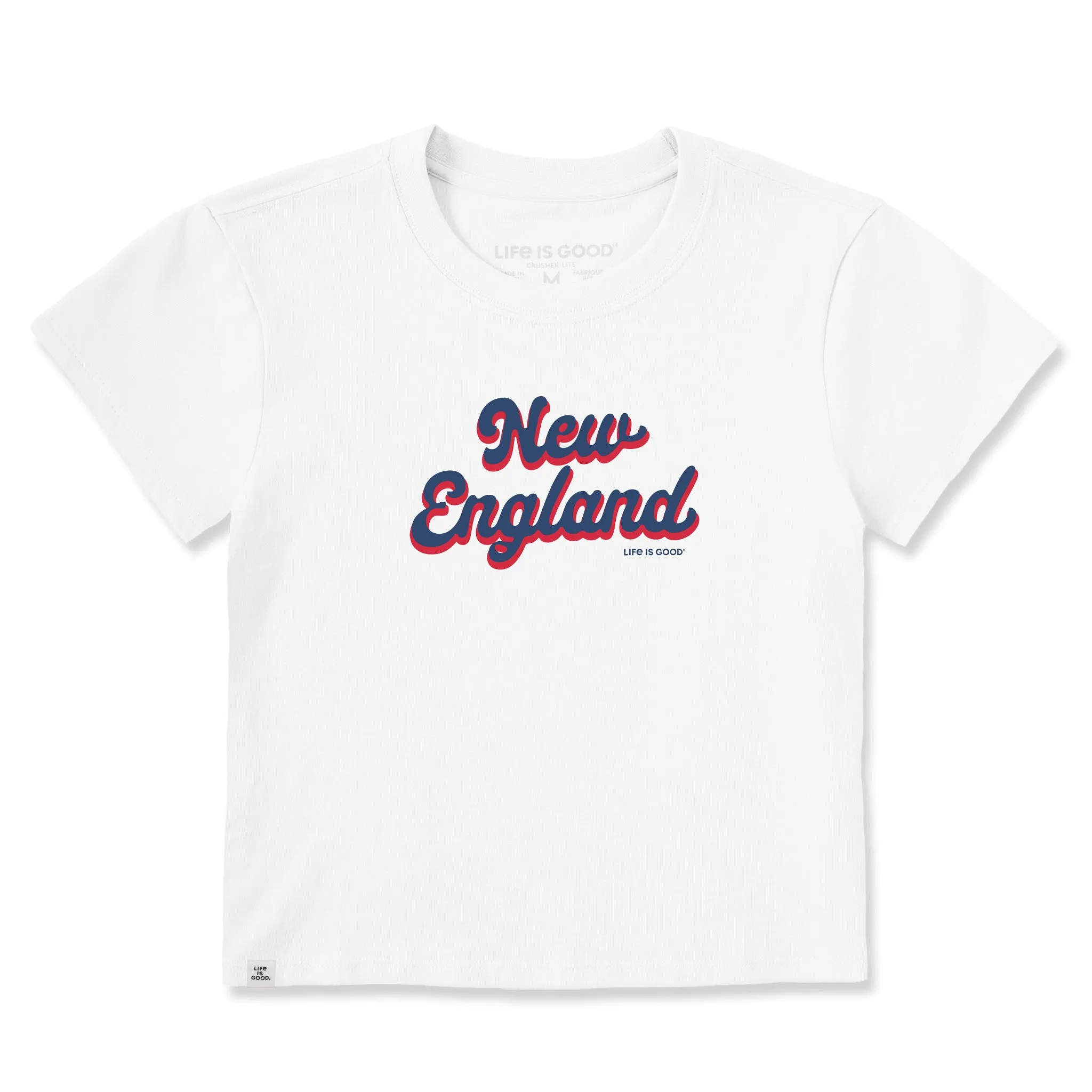 Women's New England Script Crusher-LITE Shrunken Tee sold by Life is Good