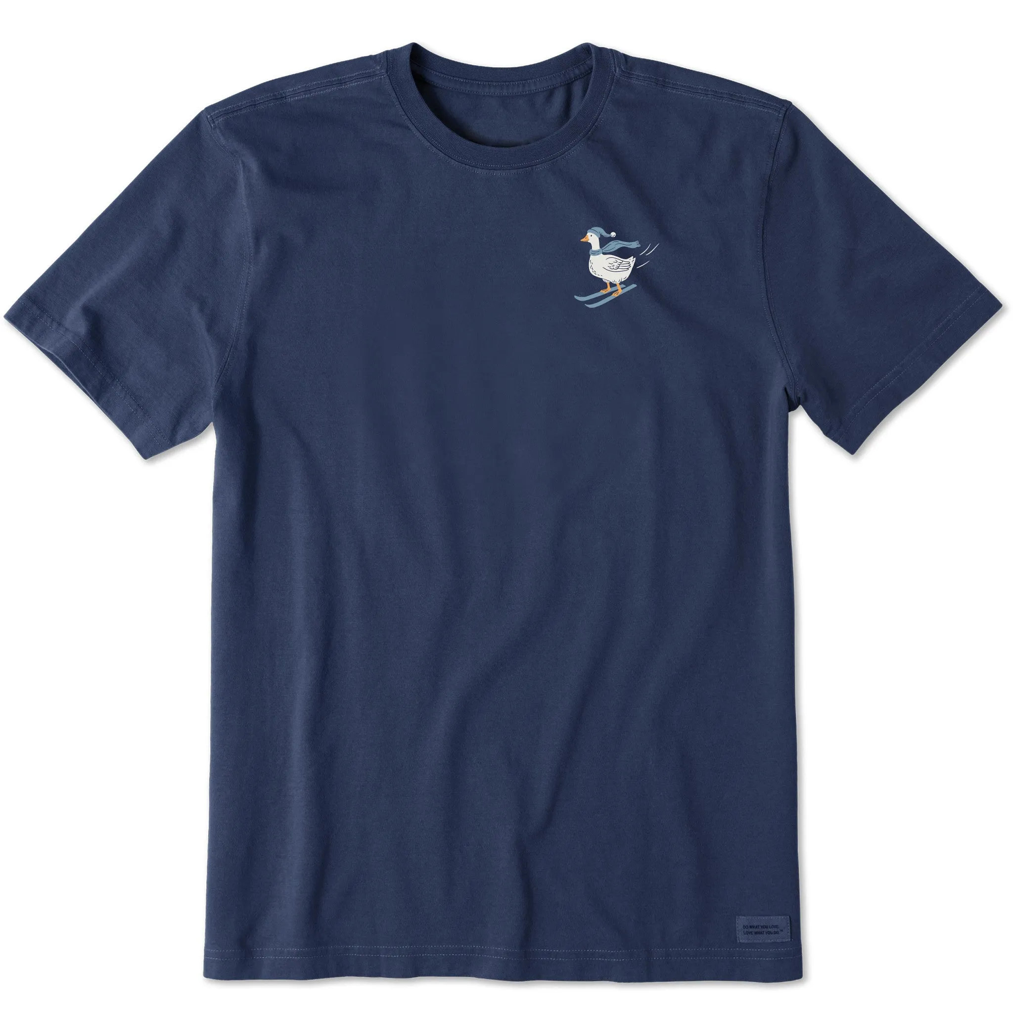 Men's Goose on Skis Short Sleeve Crusher Tee sold by Life is Good