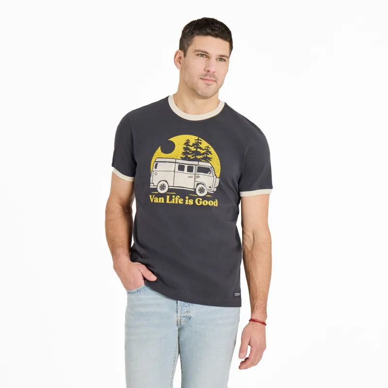 Men's Van Life is Good Classic Crusher Ringer Tee sold by Life is Good