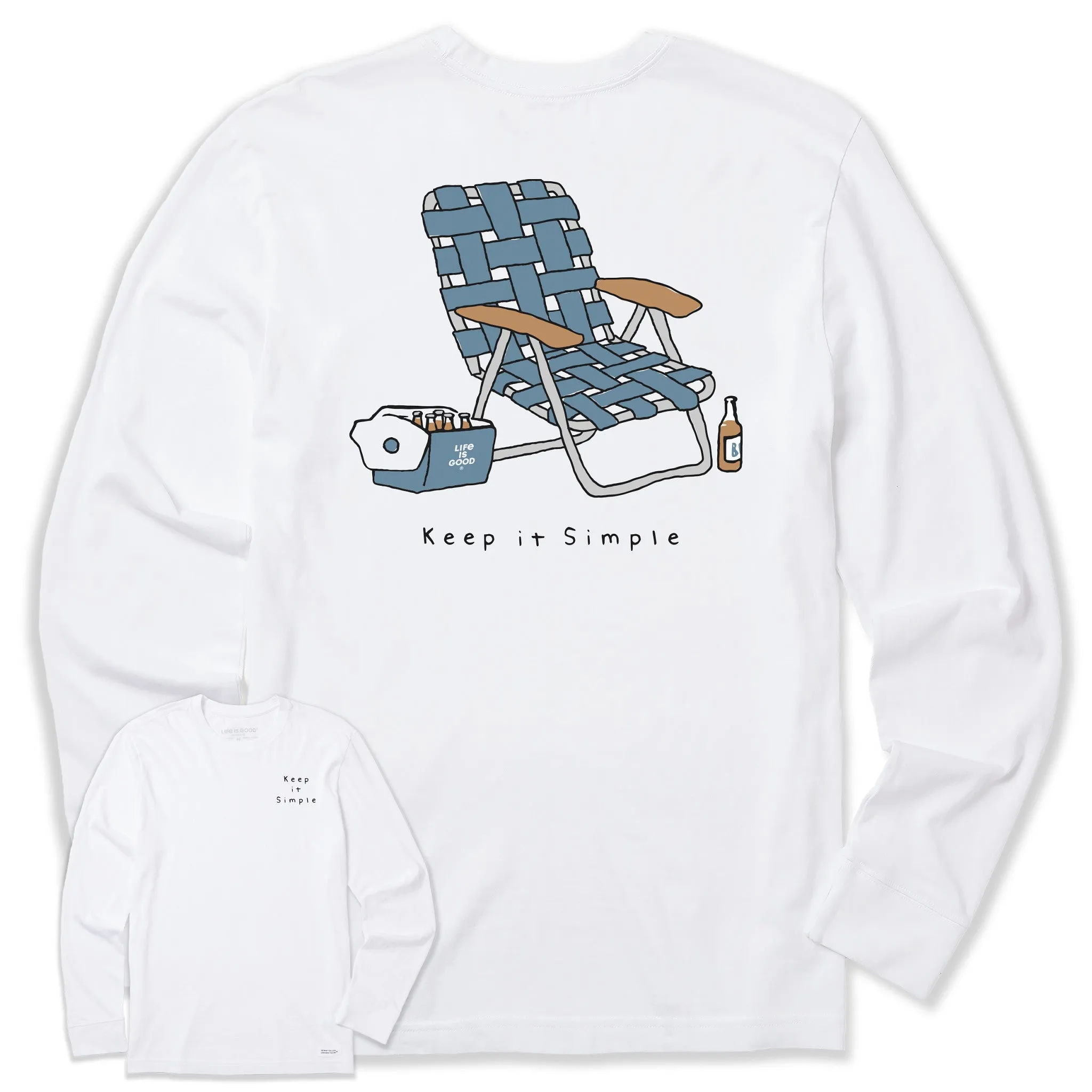 Men's Keep it Simple Chair Long Sleeve Crusher Tee sold by Life is Good