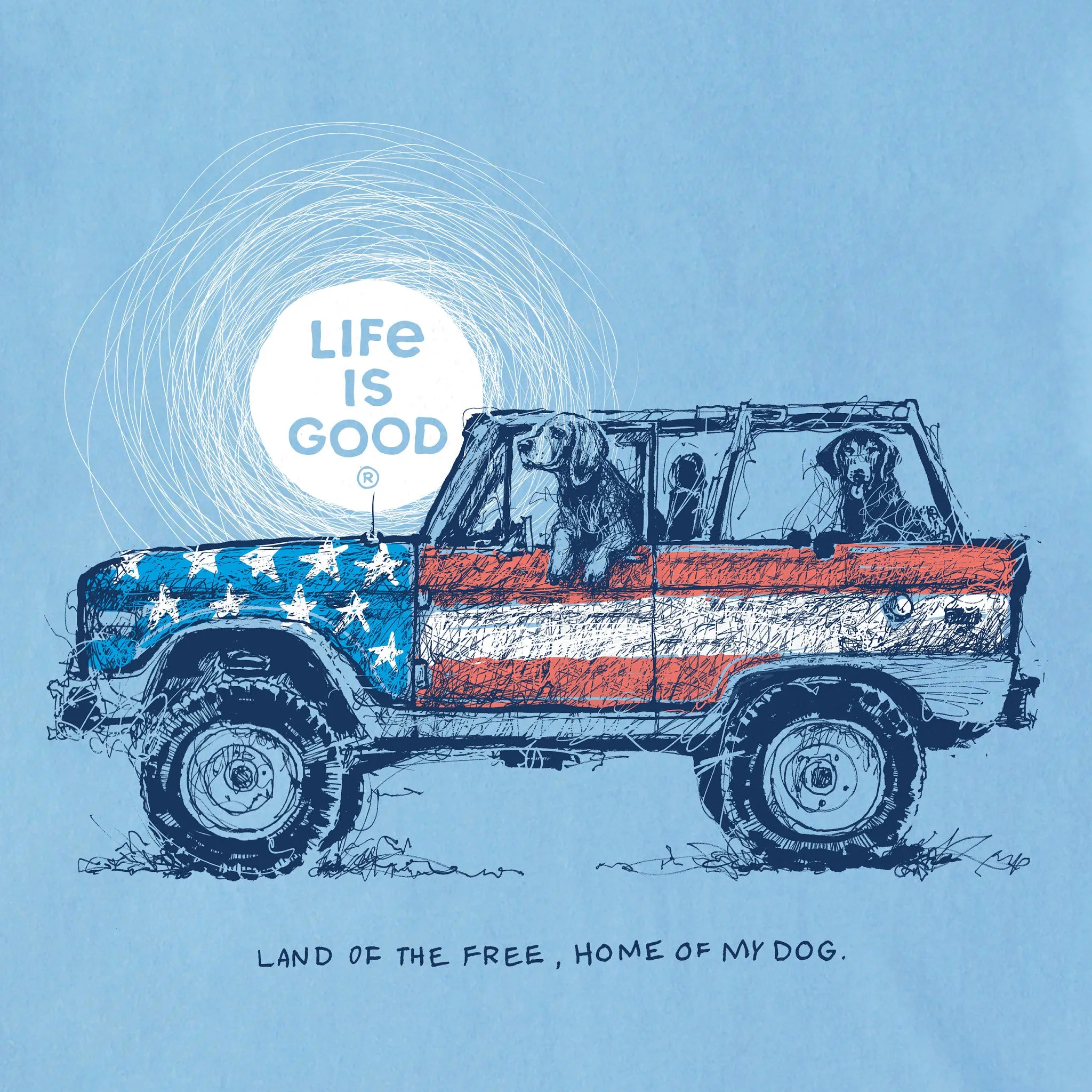 Men's Land of the Free, Home of My Dog Short Sleeve Tee sold by Life is Good product image thumbnail 2