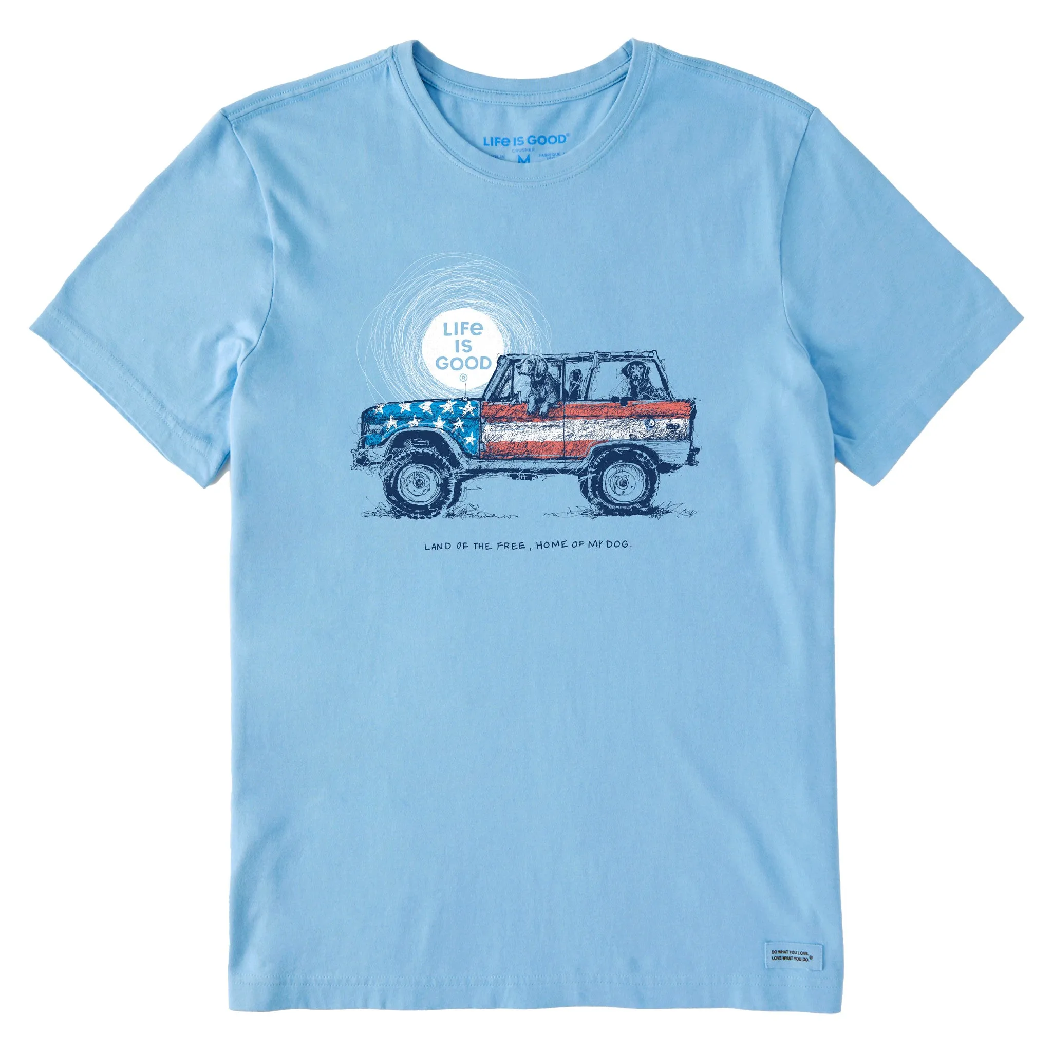 Men's Land of the Free, Home of My Dog Short Sleeve Tee sold by Life is Good