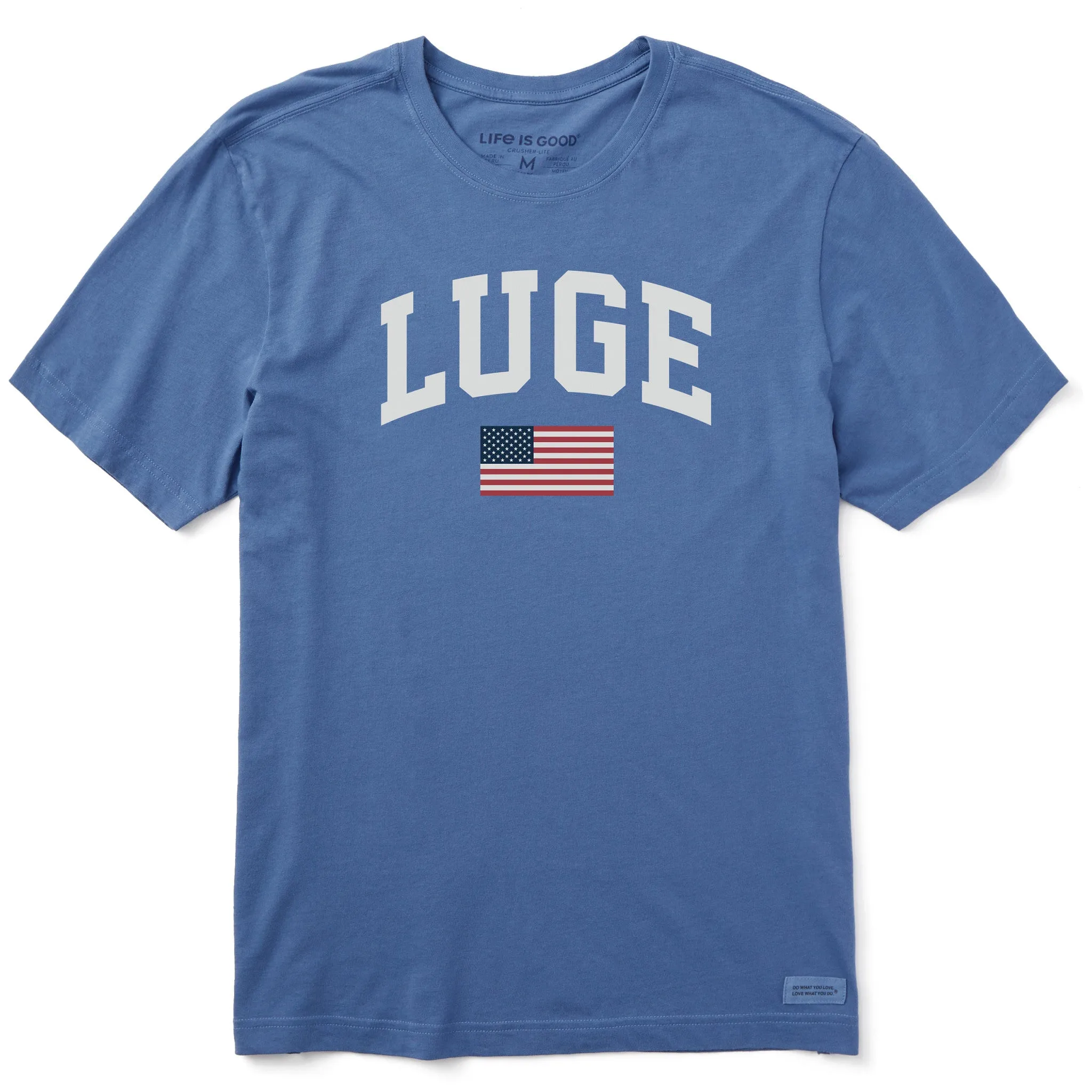 Men's Luge Arch Short Sleeve Crusher Tee sold by Life is Good