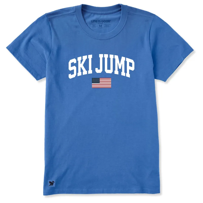 Women's Ski Jump Arch Short Sleeve Crusher Tee sold by Life is Good